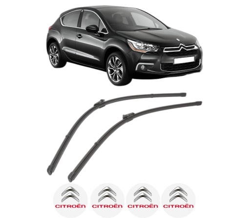 Set stergatoare CITROEN DS4 (NX_) din 2011-2015, pentru parbriz auto, 2 bucati, Valeo Silencio Xtrm, din cauciuc siliconat rezistent, 4 Stickere Auto CITROEN