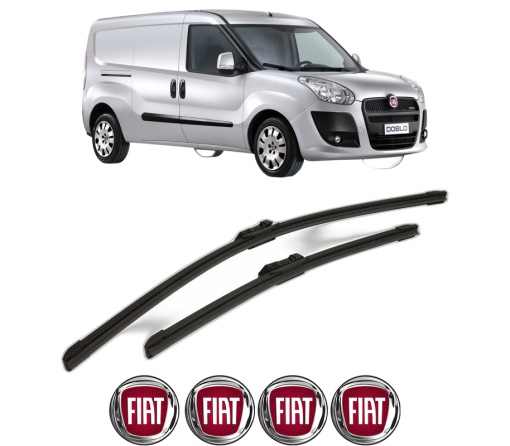 Set stergatoare FIAT DOBLO Bus (263_) din 2010-2023, pentru parbriz auto, 2 bucati, Bosch Aerotwin, din cauciuc siliconat rezistent, 4 Stickere Auto FIAT