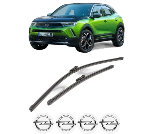 Set stergatoare OPEL MOKKA din 2020-2024, pentru parbriz auto, 2 bucati, Valeo Silencio Xtrm, din cauciuc siliconat rezistent, 4 Stickere Auto OPEL