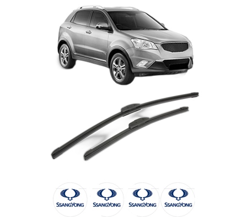 Set stergatoare SSANGYONG KORANDO (CK) din 2010-2015, pentru parbriz auto, 2 bucati, Bosch Aerotwin Retrofit, din cauciuc siliconat rezistent, 4 Stickere Auto SSANGYONG