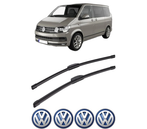 Set stergatoare Volkswagen MULTIVAN T5 (7HM, 7HN, 7HF, 7EF, 7EM, 7EN) din 2003-2015, pentru parbriz auto, 2 bucati, Bosch Aerotwin Retrofit, din cauciuc siliconat rezistent, 4 Stickere Auto Volkswagen