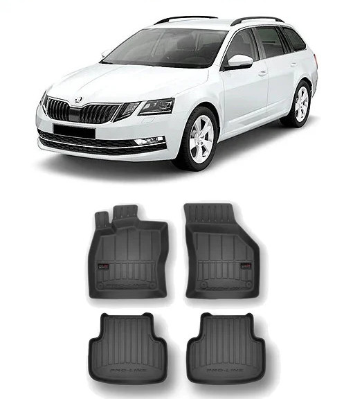 Skoda Octavia III Rs, Combi, Din 05.2013 - 05.2020 , Set Covorase Auto Tip Tavita Premium 3D, din cauciuc