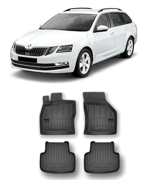 Skoda Octavia IV, Combi, Din 06.2020 - Prezent , Set Covorase Auto Tip Tavita Premium 3D, din cauciuc