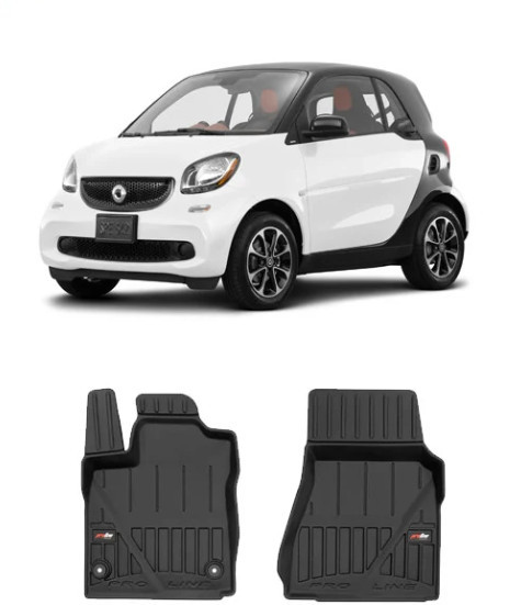 Smart Fortwo III Din 2015 - Prezent, Hatchback , Set Covorase Auto Tip Tavita Premium 3D, din cauciuc
