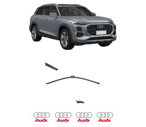 Stergator lamela spate AUDI Q6 E-TRON (GFB) din 2024, pentru luneta auto, Valeo Silencio, din cauciuc siliconat rezistent, 4 Stickere Auto AUDI