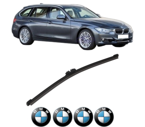 Stergator lamela spate BMW Seria 3 Touring Van (F31) din 2012 - 2019, pentru luneta auto, Valeo Silencio, din cauciuc siliconat rezistent, 4 Stickere Auto BMW