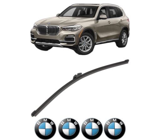 Stergator lamela spate BMW Seria X5 (G05, F95) din 2018 - 2023, pentru luneta auto, Valeo Silencio Xtrm, din cauciuc siliconat rezistent, 4 Stickere Auto BMW