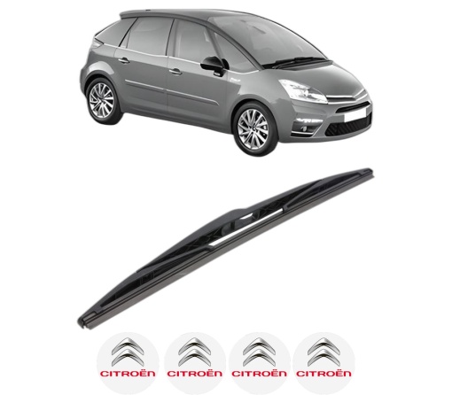 Stergator lamela spate CITROEN C4 PICASSO I MPV (UD_) din 2006 - 2013, pentru luneta auto, Bosch Twin, din cauciuc siliconat rezistent, 4 Stickere Auto CITROEN
