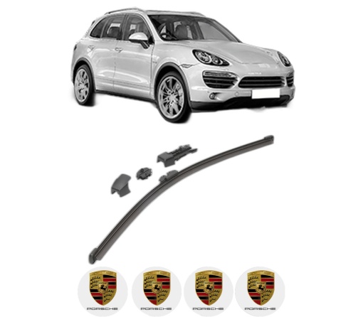 Stergator lamela spate PORSCHE CAYENNE (92A) din 2010 - 2018, pentru luneta auto, Valeo HydroConnect, din cauciuc siliconat rezistent, 4 Stickere Auto PORSCHE