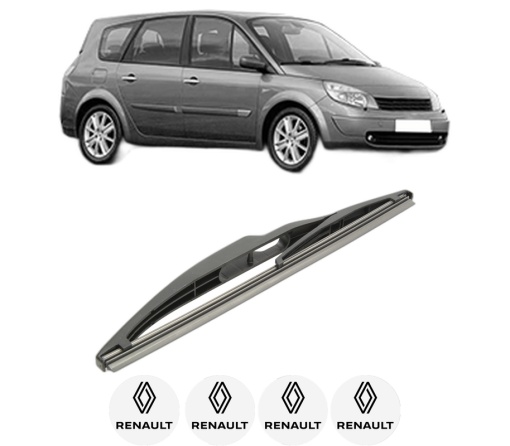 Stergator lamela spate RENAULT GRAND SCENIC II (JM0/1_) din 2004 - 2009, pentru luneta auto, Bosch Twin, din cauciuc siliconat rezistent, 4 Stickere Auto RENAULT