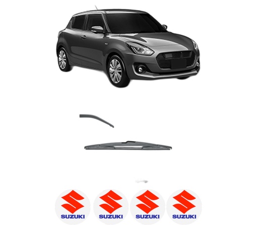 Stergator lamela spate SUZUKI SWIFT VI (ZD_, ZC_) din 2023, pentru luneta auto, Valeo Silencio, din cauciuc siliconat rezistent, 4 Stickere Auto SUZUKI