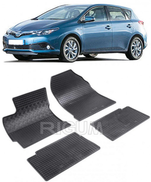 Toyota Auris II, Hatchback, fabricat din 01.2013 - 12.2018, set covorase auto dedicate, din cauciuc 100% Premium