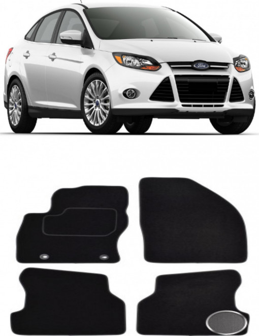 Ford Focus II Set covorase auto din mocheta premium, dedicate pentru Ford Focus II Sedan fabricat intre 2004-2012, calitate extra