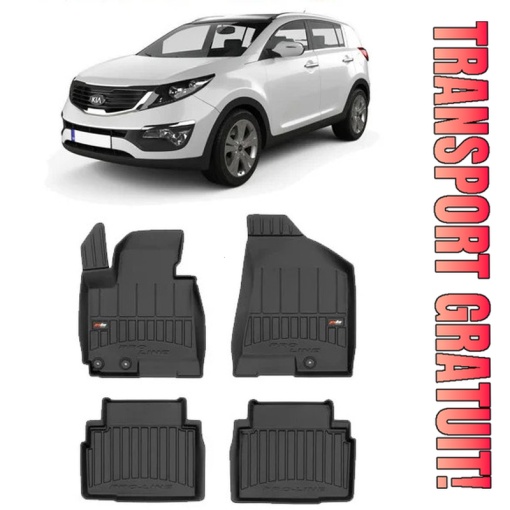 Kia Sportage III, Suv, Din 08.2010 - 12.2015 , Set Covorase Auto Tip Tavita Premium 3D, din cauciuc - Img 1