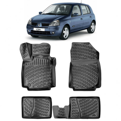 Renault Clio Symbol 1999-2008 Set 4 covorase auto din cauciuc tip tavita premium line 3D