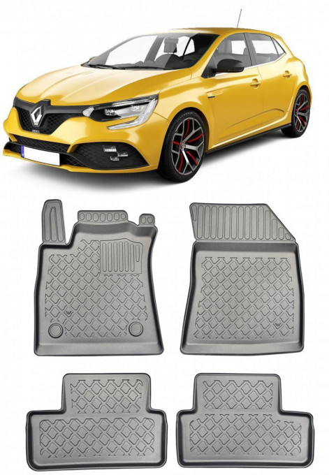 Renault Megane IV, Hatchback, Din 01.2016 - Prezent , Set Covorase Auto Tip Tavita Premium 3D, din cauciuc