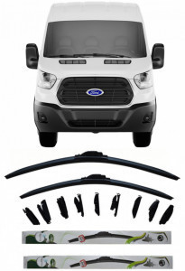 Set 2 stergatoare Multi Adapter 60/48 cm compatibile cu Ford Transit(2002) (50 cm/50 cm)