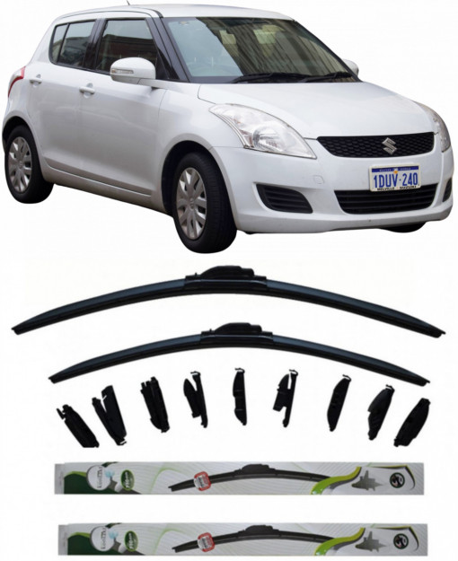 Set 2 stergatoare MultiAdapter 53cm/45cm compatibile cu Suzuki Swift 4 IV(2010) (53 cm/45 cm)