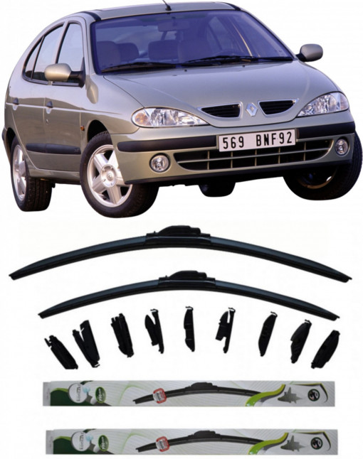 Set 2 stergatoare MultiAdapter 55cm/50cm compatibile cu Renault Megane 1(1995 - 2003) (55 cm/50 cm)