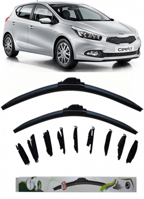 Set 2 stergatoare MultiAdapter 65cm/34cm compatibile cu Kia CEE'D (JD) (2012-2018) (65 cm/34 cm)
