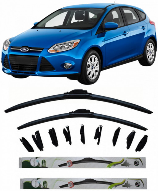 Set 2 stergatoare MultiAdapter 65cm/43cm compatibile cu Ford FOCUS II Estate Van (2009-2011) (65 cm/43 cm)