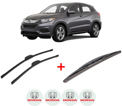 Set 3 stergatoare HONDA HR-V (RV) din 2021, pentru parbriz si luneta fata si spate auto, Bosch Twin, din cauciuc siliconat rezistent, 4 Stickere Auto HONDA