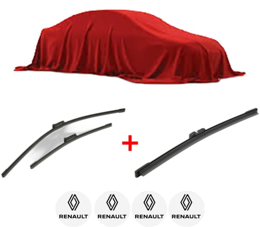 Set 3 stergatoare RENAULT SCENIC E-TECH PHASE I din 2023, pentru parbriz si luneta fata si spate auto, Bosch Aerotwin, din cauciuc siliconat rezistent, 4 Stickere Auto RENAULT