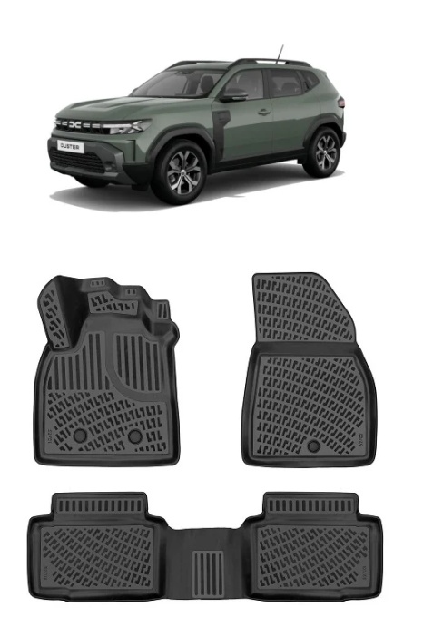 Set Covorase Auto cauciuc dedicate DACIA DUSTER 4X2 ECO G / E-TECH HYBRID 2024-2025
