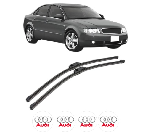 Set stergatoare AUDI A4 B6 (8E2) din 2000-2004, pentru parbriz auto, 2 bucati, Valeo Silencio Xtrm, din cauciuc siliconat rezistent, 4 Stickere Auto AUDI