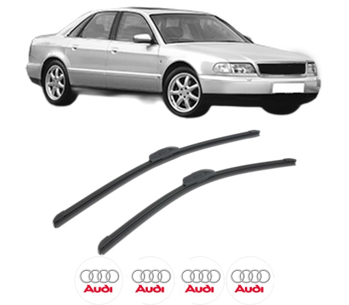 Set stergatoare AUDI A8 D2 (4D2, 4D8) din 1994-2001, pentru parbriz auto, 2 bucati, Bosch Aerotwin Retrofit, din cauciuc siliconat rezistent, 4 Stickere Auto AUDI