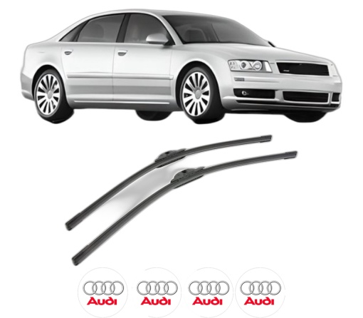 Set stergatoare AUDI A8 D3 (4E2, 4E8) din 2002-2010, pentru parbriz auto, 2 bucati, Bosch Aerotwin, din cauciuc siliconat rezistent, 4 Stickere Auto AUDI