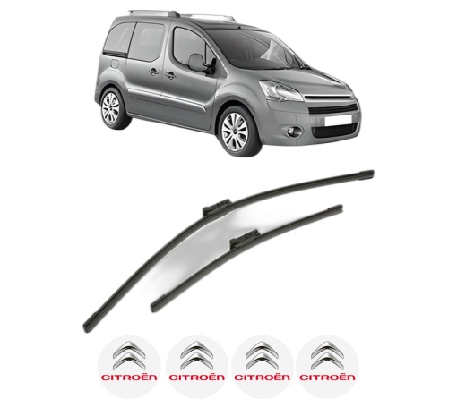 Set stergatoare CITROEN BERLINGO MULTISPACE (B9) din 2008-2021, pentru parbriz auto, 2 bucati, Bosch Aerotwin, din cauciuc siliconat rezistent, 4 Stickere Auto CITROEN