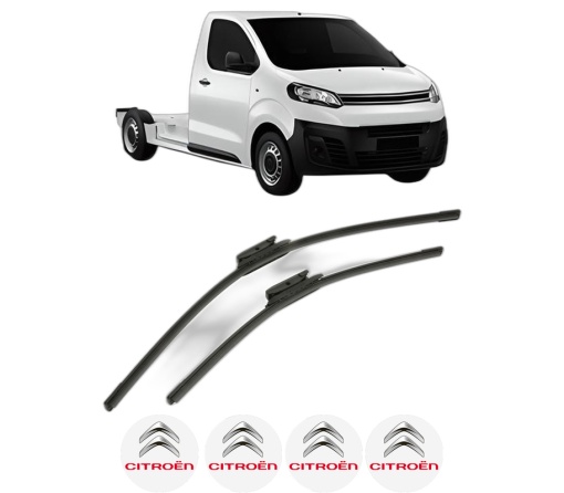 Set stergatoare CITROEN JUMPY III Platform/Chassis (V_) din 2016-2023, pentru parbriz auto, 2 bucati, Bosch Aerotwin, din cauciuc siliconat rezistent, 4 Stickere Auto CITROEN