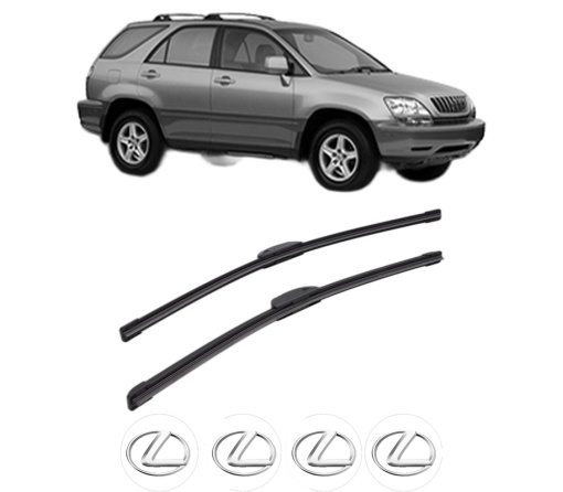 Set stergatoare LEXUS RX (MCU15) din 1998-2000, pentru parbriz auto, 2 bucati, Bosch Aerotwin Retrofit, din cauciuc siliconat rezistent, 4 Stickere Auto LEXUS