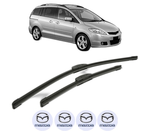 Set stergatoare MAZDA 5 (CR) din 2005-2010, pentru parbriz auto, 2 bucati, Bosch Aerotwin Retrofit, din cauciuc siliconat rezistent, 4 Stickere Auto MAZDA