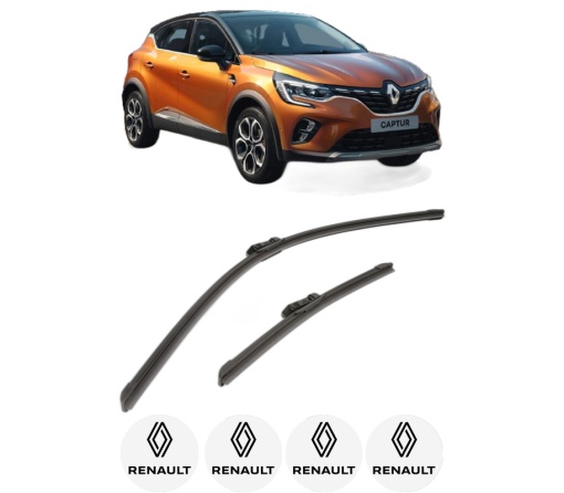 Set stergatoare RENAULT CAPTUR II (HF_) din 2020-2022, pentru parbriz auto, 2 bucati, Bosch Aerotwin, din cauciuc siliconat rezistent, 4 Stickere Auto RENAULT
