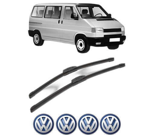 Set stergatoare Volkswagen TRANSPORTER T4 Bus (70B, 70C, 7DB, 7DK, 70J, 70K, 7DC, 7DJ) din 1990-2000, pentru parbriz auto, 2 bucati, Bosch Aerotwin Retrofit, din cauciuc siliconat rezistent, 4 Stickere Auto Volkswagen