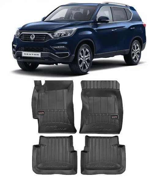 Ssangyong Rexton W IV, Suv, Din 11.2017 - Prezent , Set Covorase Auto Tip Tavita Premium 3D, din cauciuc