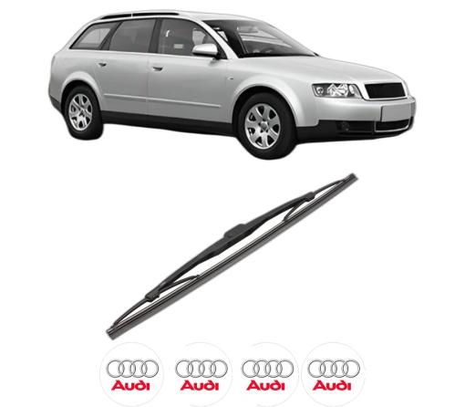 Stergator lamela spate AUDI A4 B6 Avant (8E5) din 2001 - 2004, pentru luneta auto, Valeo Silencio, din cauciuc siliconat rezistent, 4 Stickere Auto AUDI