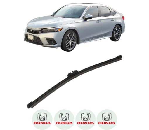 Stergator lamela spate HONDA CIVIC XI Hatchback (FL) din 2022, pentru luneta auto, Valeo Silencio, din cauciuc siliconat rezistent, 4 Stickere Auto HONDA