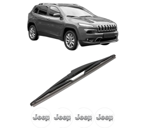 Stergator lamela spate JEEP CHEROKEE (KL) din 2013 - 2018, pentru luneta auto, Valeo Silencio, din cauciuc siliconat rezistent, 4 Stickere Auto JEEP