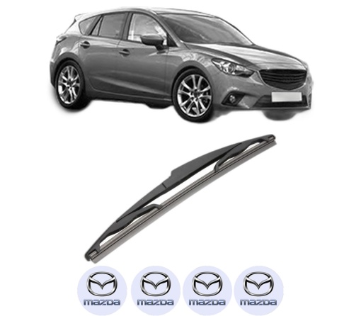 Stergator lamela spate MAZDA 3 (BM, BN) din 2013 - 2019, pentru luneta auto, Valeo Silencio, din cauciuc siliconat rezistent, 4 Stickere Auto MAZDA