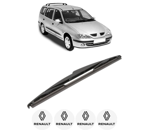 Stergator lamela spate RENAULT MEGANE I Grandtour (KA0/1_) din 1999 - 2003, pentru luneta auto, Valeo Silencio, din cauciuc siliconat rezistent, 4 Stickere Auto RENAULT