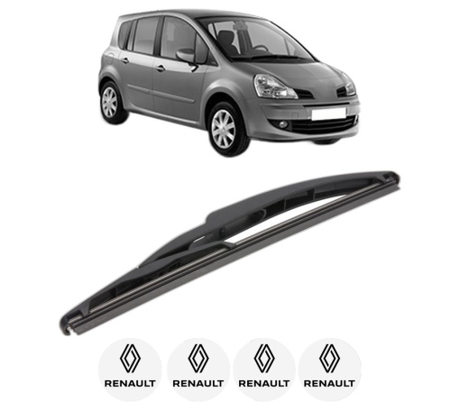 Stergator lamela spate RENAULT MODUS / GRAND MODUS (F/JP0_) din 2004 - 2012, pentru luneta auto, Valeo Silencio, din cauciuc siliconat rezistent, 4 Stickere Auto RENAULT