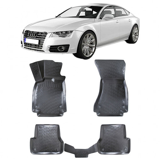 Audi A7 I (Type 4G8) 2010-2017 Set 4 covorase auto din cauciuc tip tavita premium line 3D