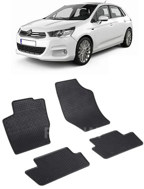Citroen C4 II, Hatchback, fabricat din 10.2010 - 03.2018, set covorase auto dedicate, din cauciuc 100% Premium