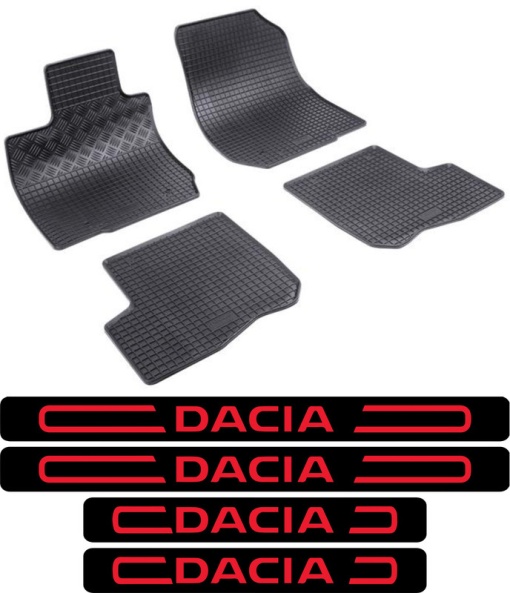 Covorase Dacia Logan I MCV, Combi, din 01.2007 - 08.2013, 5 locuri si set 4 stickere protectie praguri Dacia