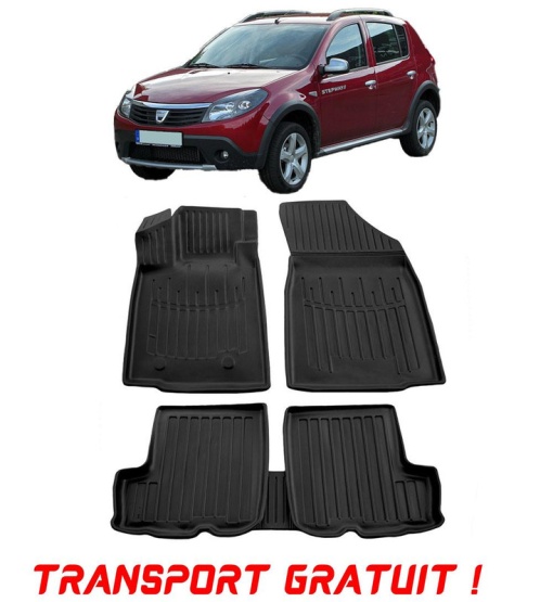 Dacia Sandero Stepway I (2008-2012) Set covorase auto cauciuc G.Modern Line 3D transport gratuit
