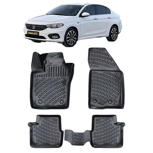 Fiat Egea 2015- Set 4 covorase auto din cauciuc tip tavita premium line 3D