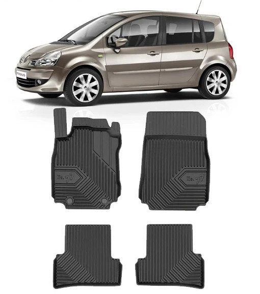 Renault Modus Din 01.2004 - 12.2007, Hatchback , Set Covorase Auto Tip Tavita Premium 3D, din cauciuc